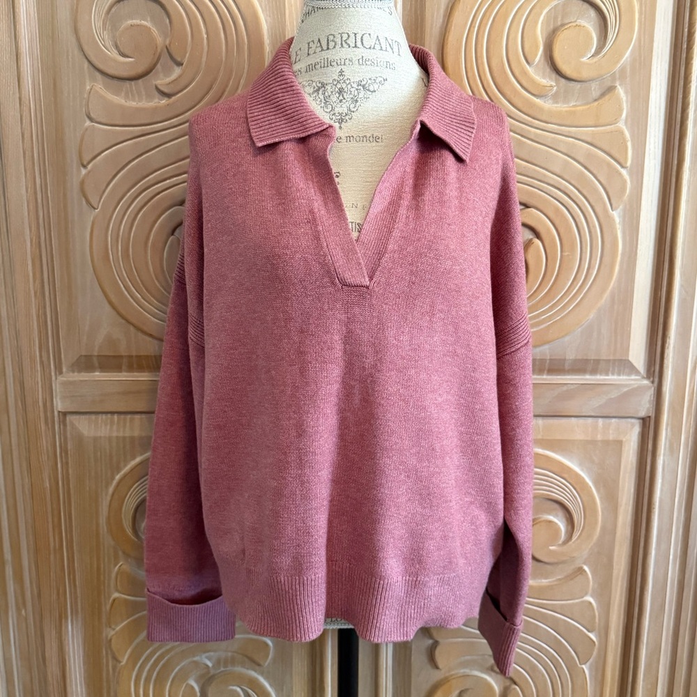 Women's Collared & Cuffed Sleeve Sweater Size XL